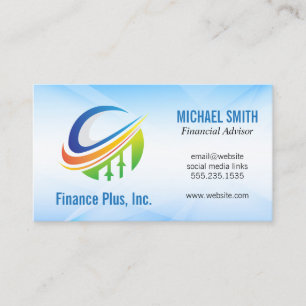 Financial Advisor   Investments   Bar Chart Business Card