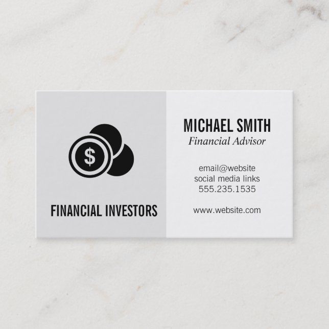 Financial Advisor | Investments Business Card (Front)