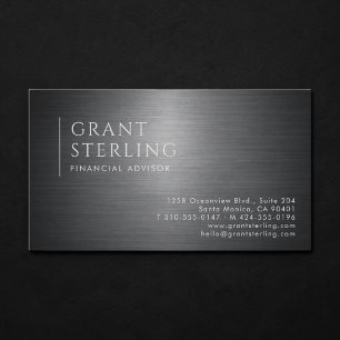 Financial Advisor Metallic Professional Business Card