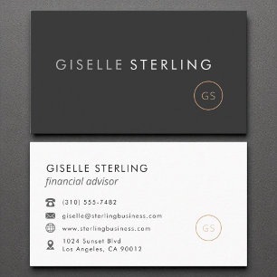 Financial Advisor Minimalist Luxury Black  Business Card