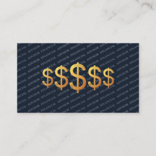 Financial Advisor Money Management Dollar Symbol Business Card
