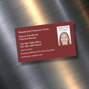 Financial Advisor Photo Template Magnetic Business Card