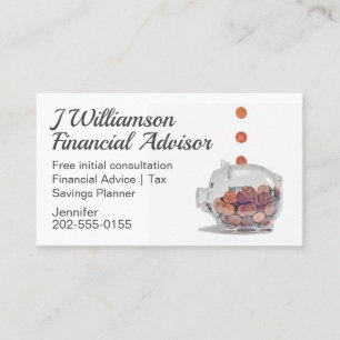 Financial Advisor Savings Accountant Business Card