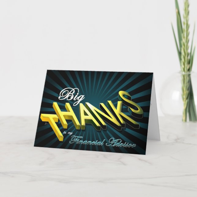 financial advisor thank you Big Thanks stripes Holiday Card (Front)