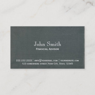 Financial Advisor Vintage Chalkboard Business Card
