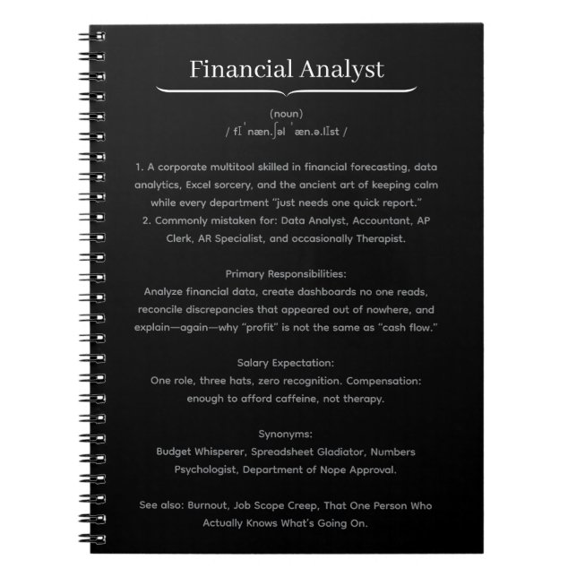 Financial Analyst Notebook (Front)
