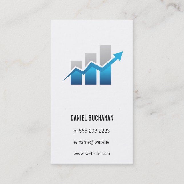 Financial Bar Chart Graph Business Card (Front)