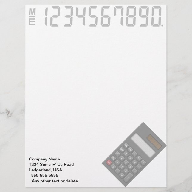 Financial Calculator  Letterhead (Black) (Front)