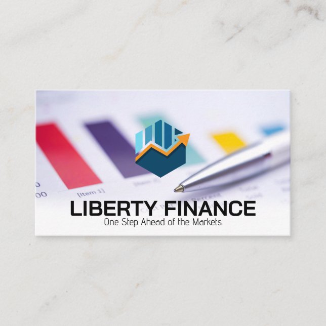 Financial Chart Logo | Corporate Office  Business Card (Front)