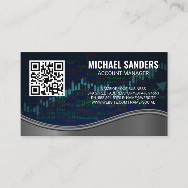 Financial Chart | QR Code Business Card (Front)