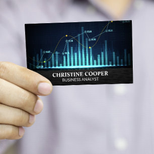 Financial Chart Stock Numbers Data Analyst Business Card