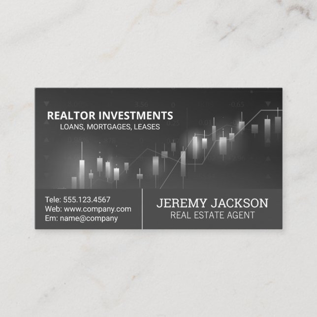 Financial Charts | Stock Graphs Business Card (Front)