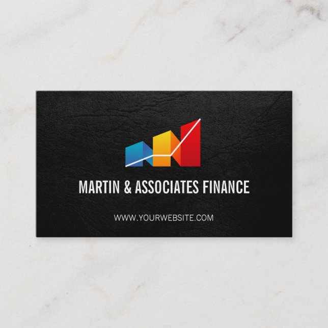 Financial Charts | Stocks Calculator Business Card (Front)