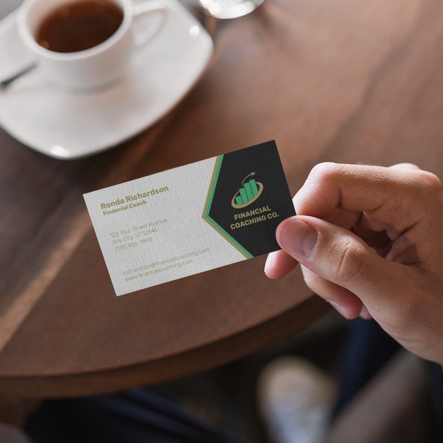 Financial Coach Professional Black | White Business Card (Creator Uploaded)