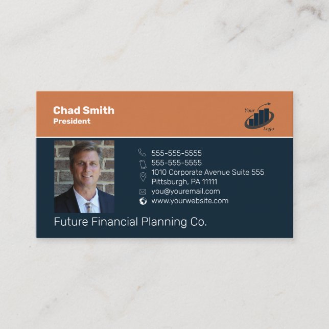 Financial Coach & Trainer Professional Business Card (Front)