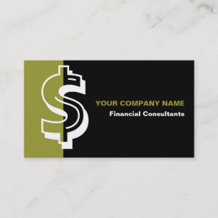 Financial consultant black olive business card