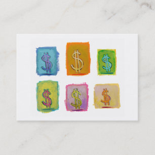 Financial consultant sales money fun unique art business card