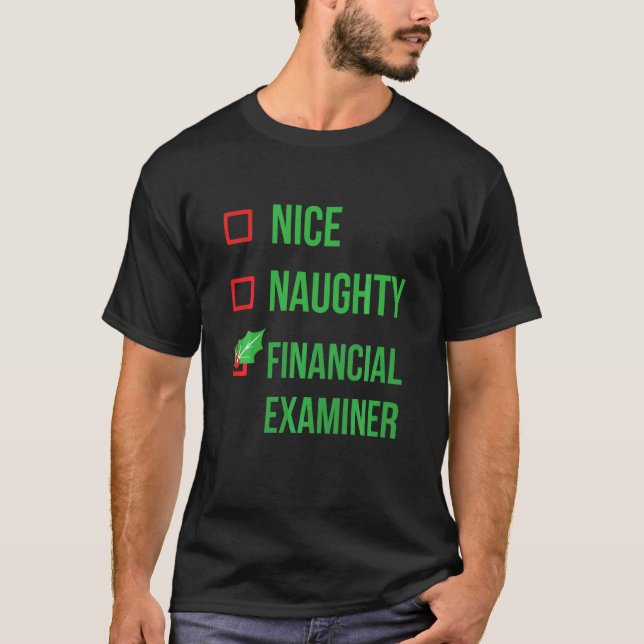 Financial Examiner Funny Pajama Christmas T-Shirt (Front)