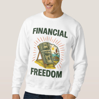 Financial Freedom Beach Scene Wealth-Building Sweatshirt