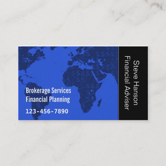 Financial Investment Services Company Business Card (Front)
