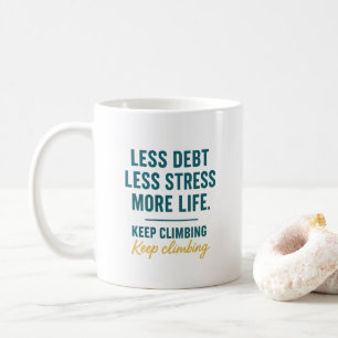 Financial Journey Bold Teal Lettering Gold Script Coffee Mug