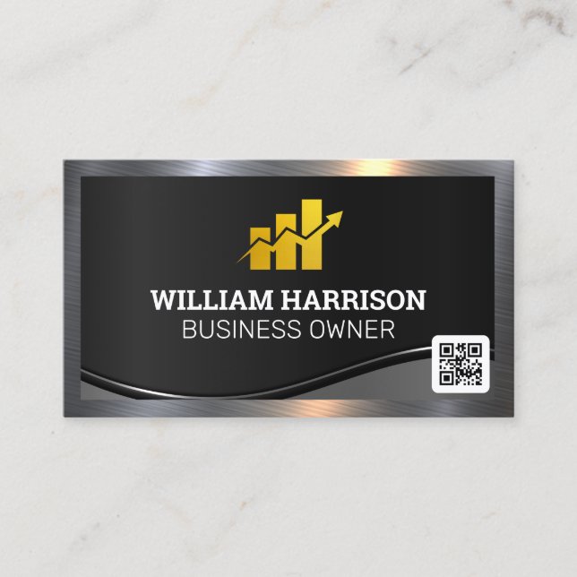 Financial Logo | QR Code Business Card (Front)