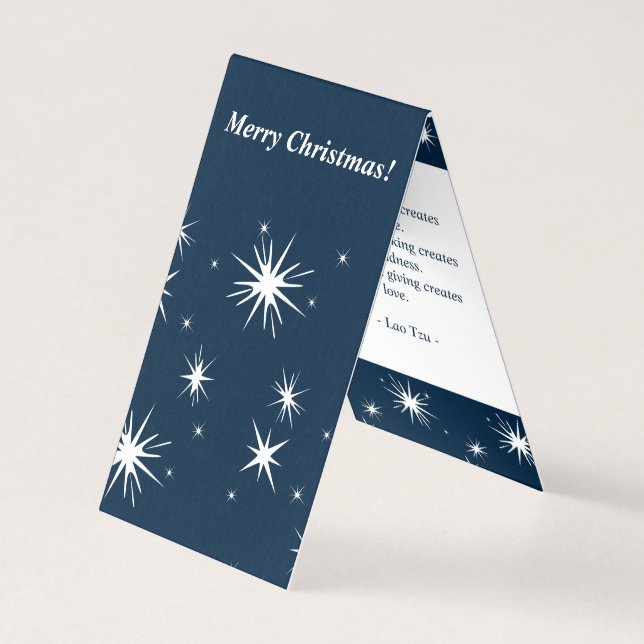 Financial Planner White-Blue Christmas Stars Card (Front)