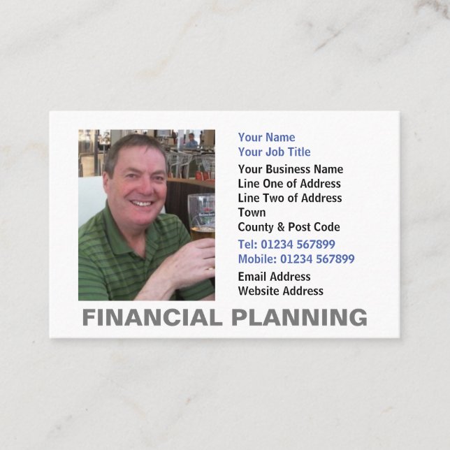 Financial Planning Photo Business Card (Front)