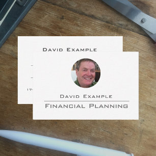 Financial Planning with Photo of Holder Business Card