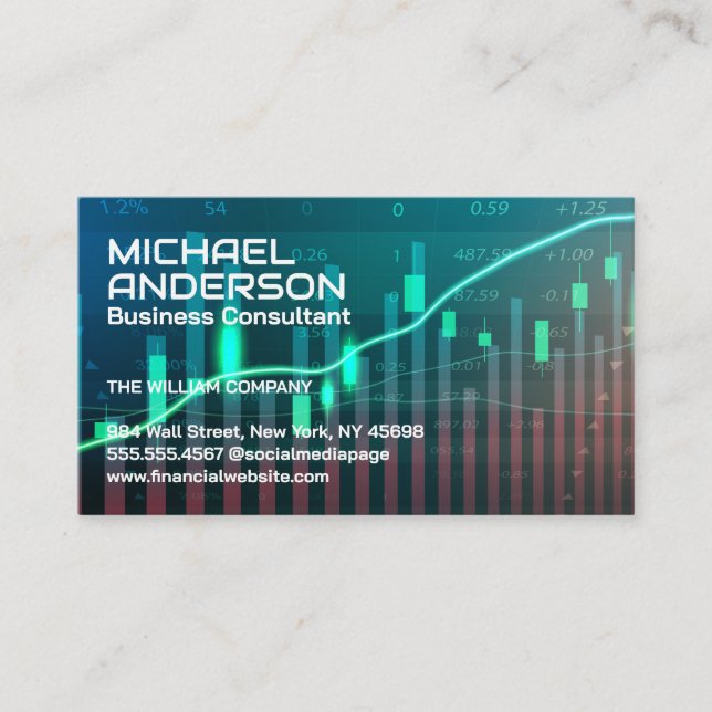 Financial Sector | Data Graphs Business Card (Front)