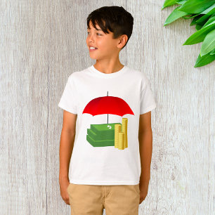 Financial Security Protection with Red Umbrella T-Shirt