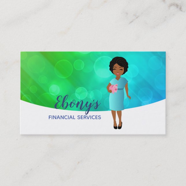 Financial services logo business Cards (Front)
