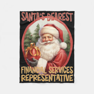 Financial Services Representative Christmas Holida Fleece Blanket