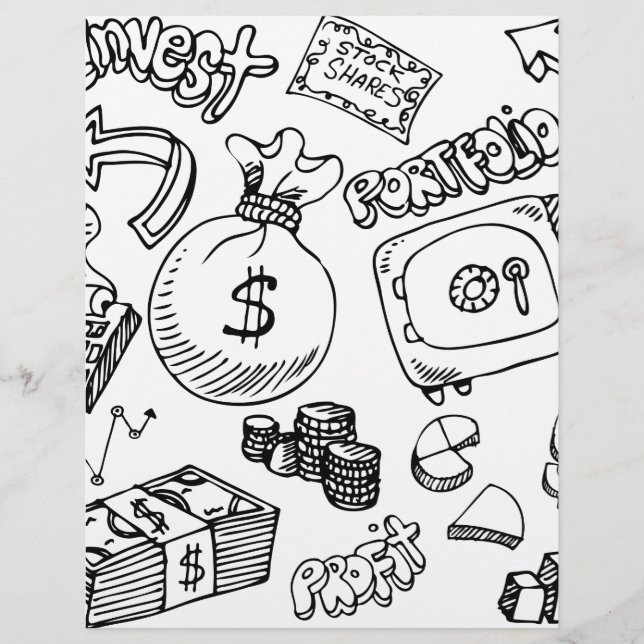 Financial Symbol Doodle Set (Front)