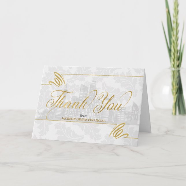 Financial Themed Business Thank You Holiday Card (Front)