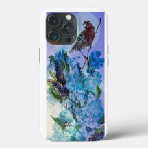 Finch and Flowers iPhone Case
