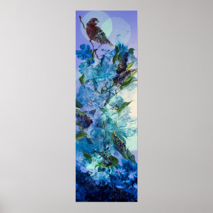 Finch and Flowers Print