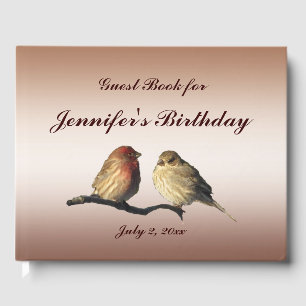 Finch Birds Birthday Party Guest Book