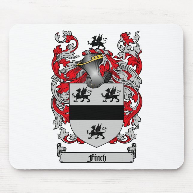FINCH FAMILY CREST -  FINCH COAT OF ARMS MOUSE PAD (Front)