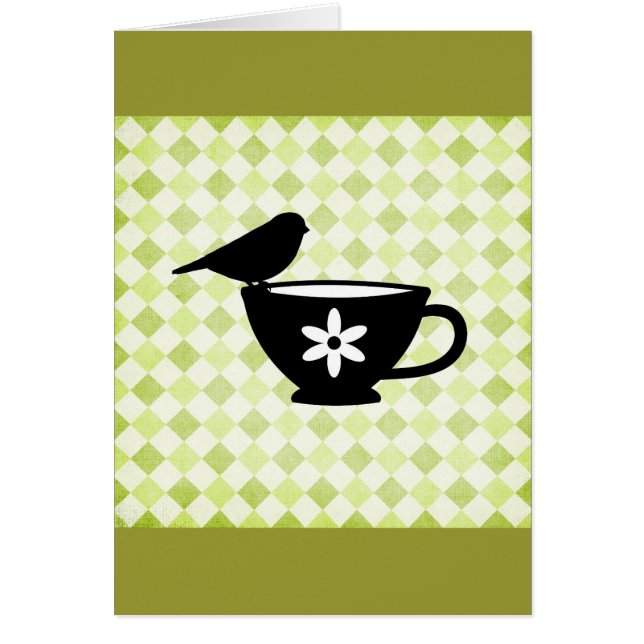Finch on Teacup Silhouette (Front)