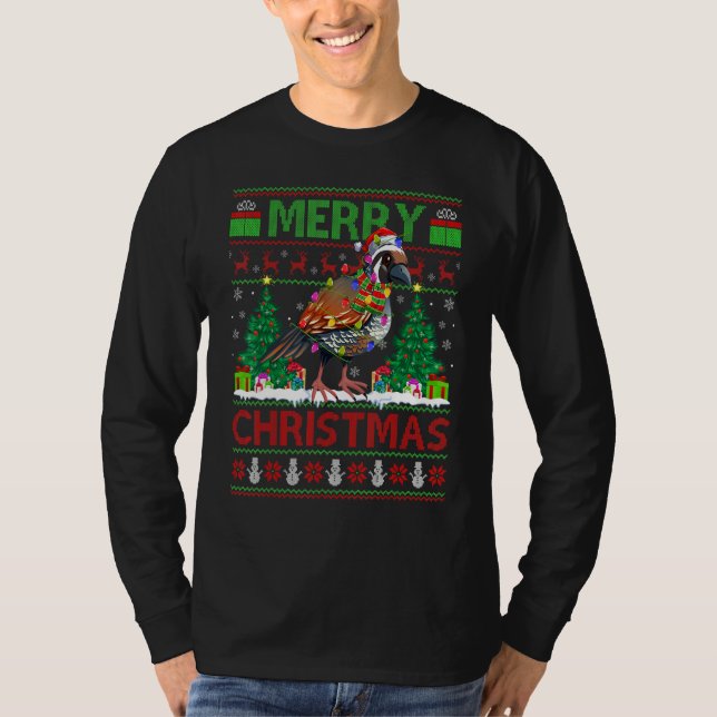 Finches Bird   Xmas Tree Ugly Santa Finches Christ T-Shirt (Front)