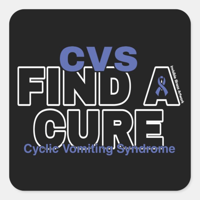 FIND A CURE/BOLD...CVS SQUARE STICKER (Front)