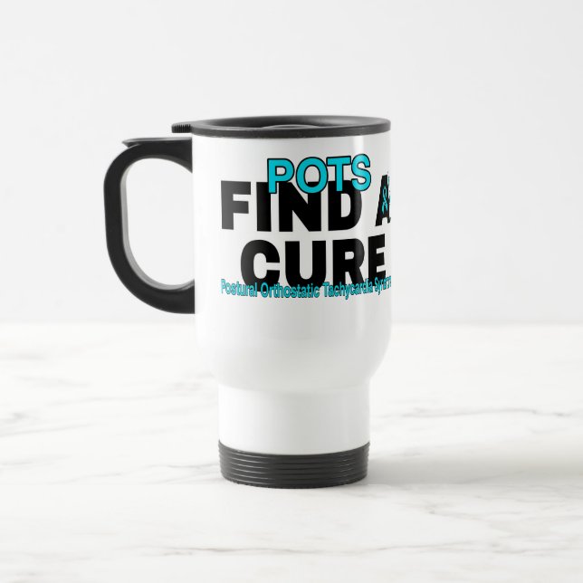 FIND A CURE/BOLD...POTS TRAVEL MUG (Left)