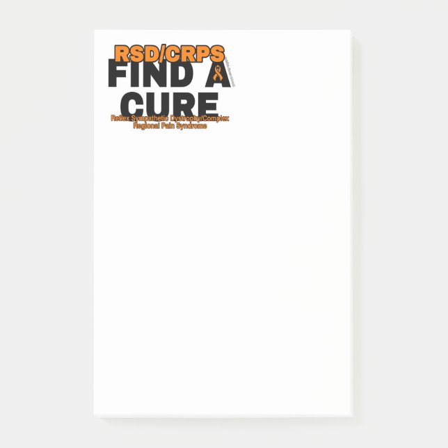 FIND A CURE/BOLD...RSD/CRPS POST-IT NOTES (Front)