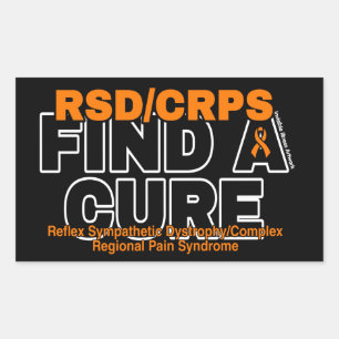 FIND A CURE/BOLD...RSD/CRPS RECTANGULAR STICKER
