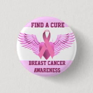 Find A Cure,Breast Cancer Awareness_ 3 Cm Round Badge