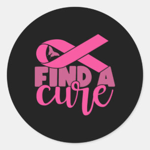 Find A Cure Breast Cancer Awareness Classic Round Sticker
