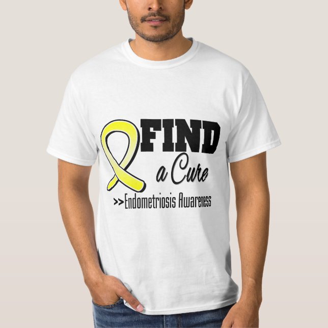 Find a Cure Endometriosis Awareness T-Shirt (Front)