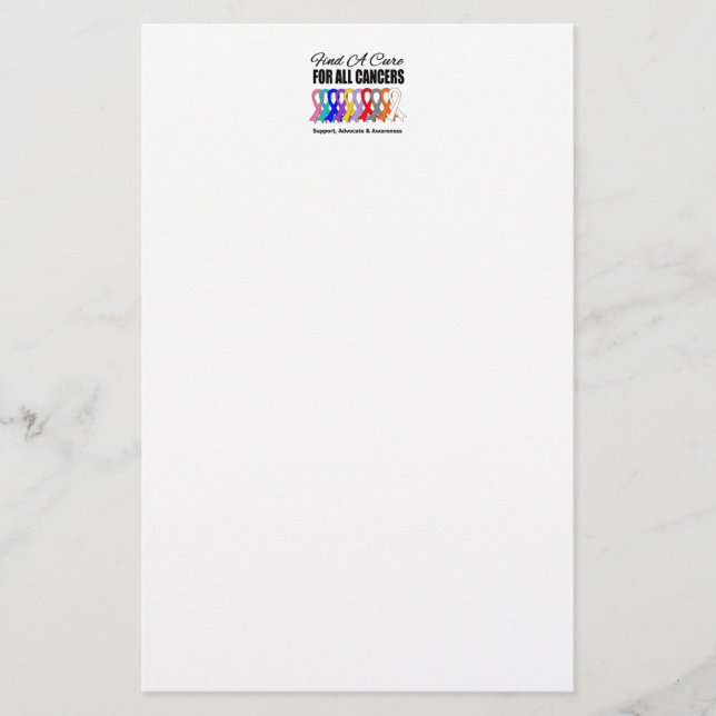 Find A Cure For All Cancers Stationery (Front)