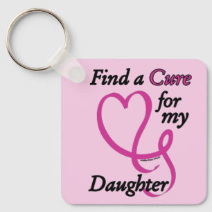 Find a Cure/Heart/Daughter...Breast Cancer Key Ring